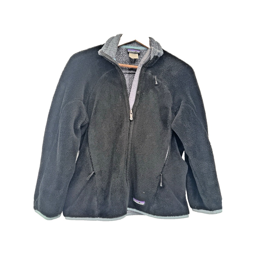 Patagonia Regulator R2 Fleece Full Zip Jacket S Black/Gray Teal Trim polartec